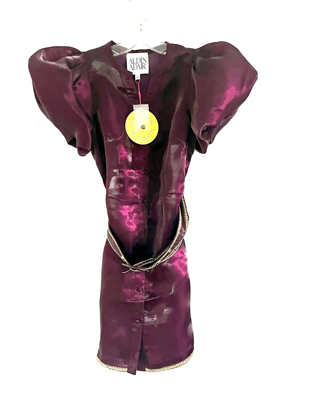 Alden Adair Plum Puff-Sleeve Mini Blakley Dress in Regal Purple - Picture 4 of 7